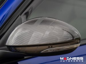 Alfa Romeo Giulia Mirror Covers - Carbon Fiber - Full Replacements - Alfa Romeo Theme